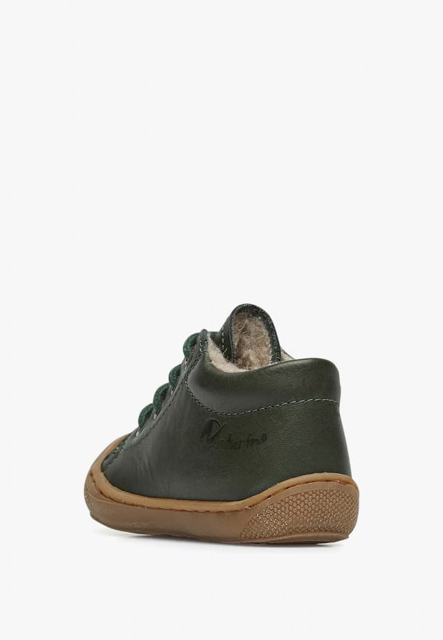 NATURINO COCOONLauflernschuhe aus Leder mit Wollfutter, Dunkelgrün