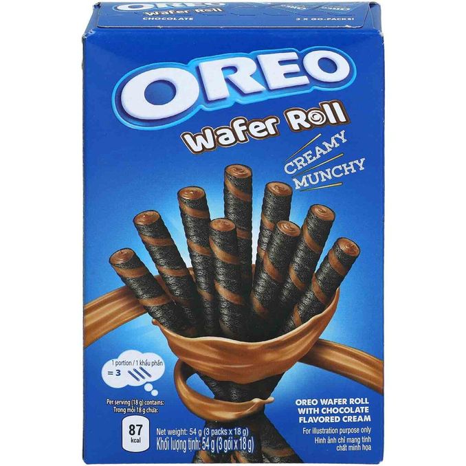 Oreo Wafer Roll Schoko, 3 x 18g von Oreo