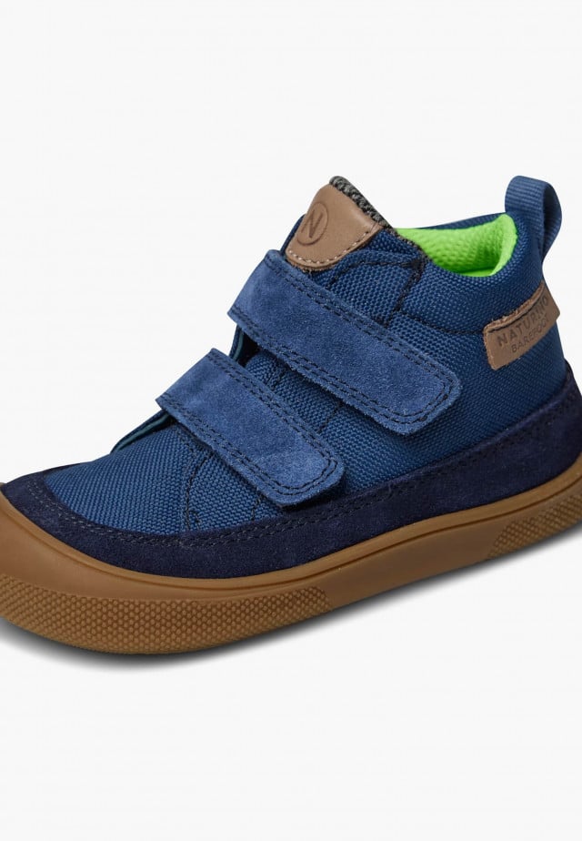 NATURINO NUPTY WPBarfuß hohe Sneakers aus Leder und Gewebe, Marineblau