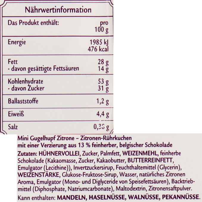 Mini Gugelhupf Zitrone, 135g von Dr. Oetker