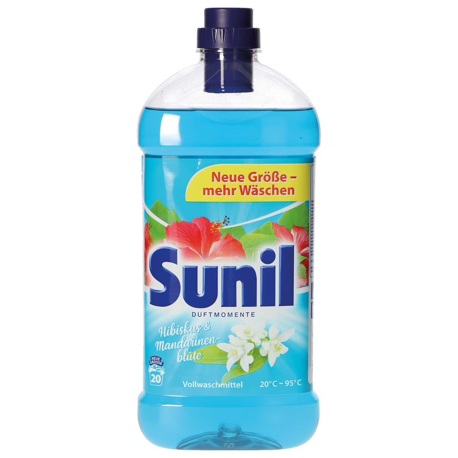 Sunil Duftmomente Hibiskus und Mandarinenblüte Vollwaschmittel flüssig 20 WL