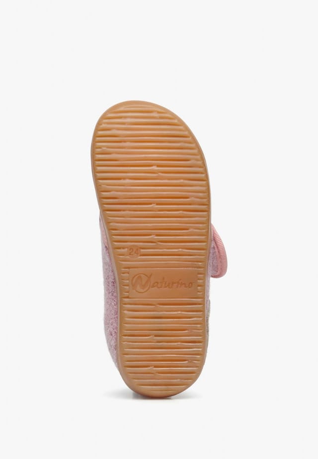NATURINO CARILLONHausschuhe mit Bärenpatch, Rosa