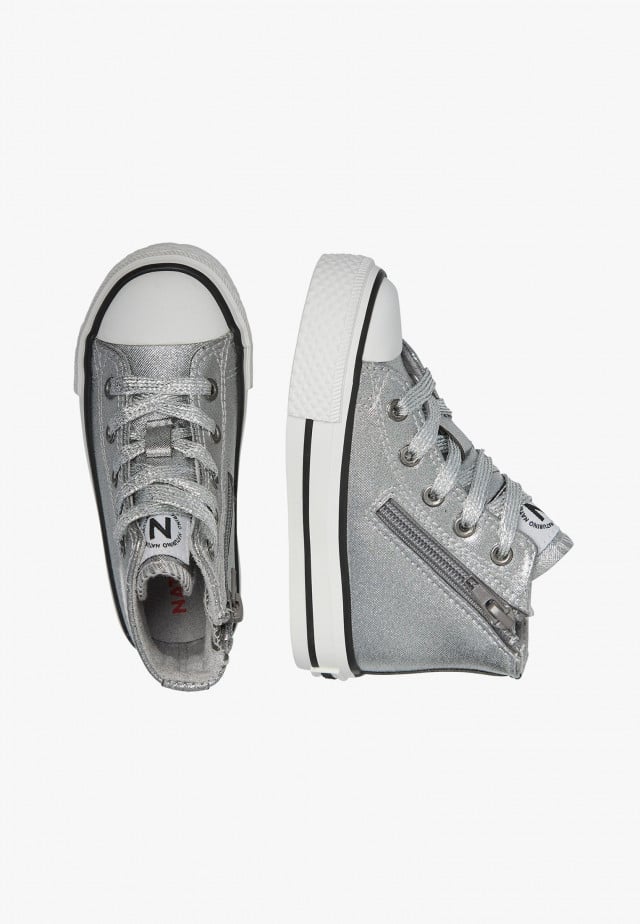 NATURINO YLFAS.Sneakers aus silbernem Stoff, Silber