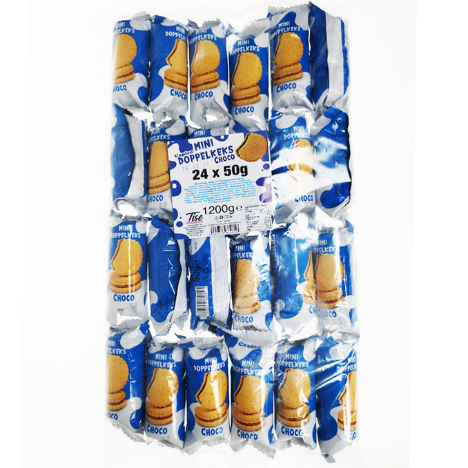 Mini Doppelkekse Choco, 24 x 50g von Tise