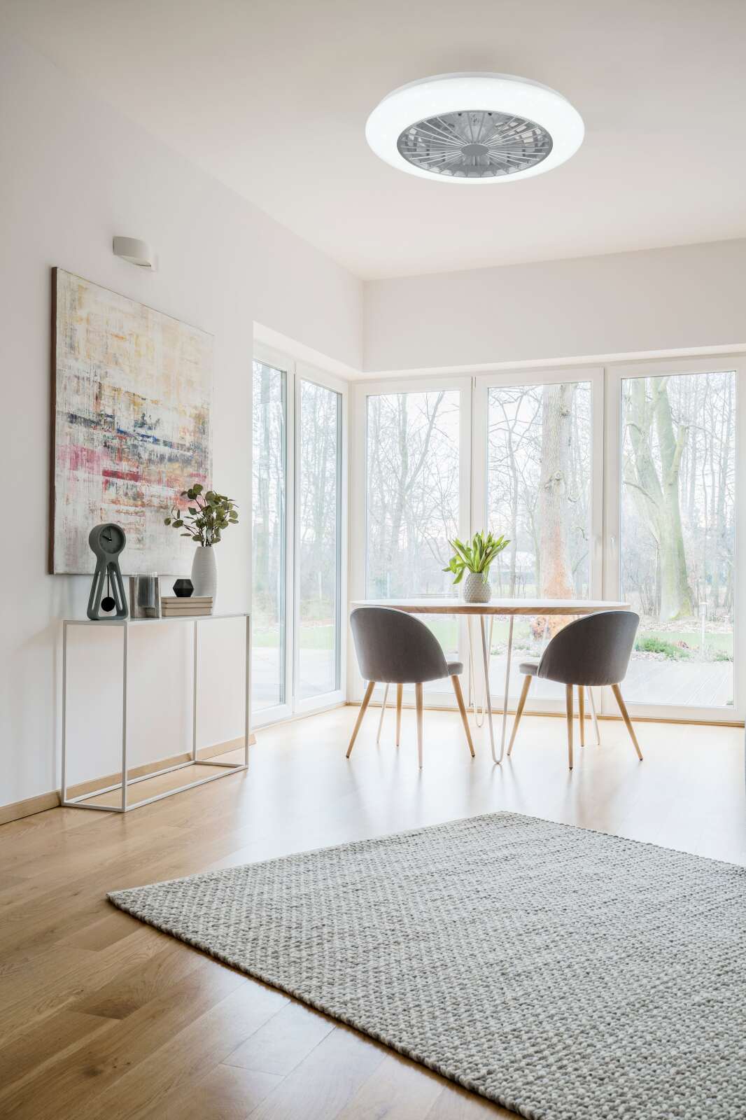 LED-Deckenleuchte mit Ventilator - titanfarbig - dimmbar - Ø 50 cm