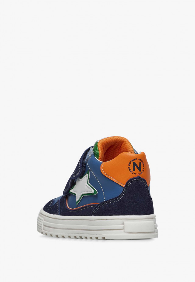 NATURINO HESS HIGH 3 VL.Knöchelschuhe aus Leder und Veloursleder, Marineblau-Azurblau