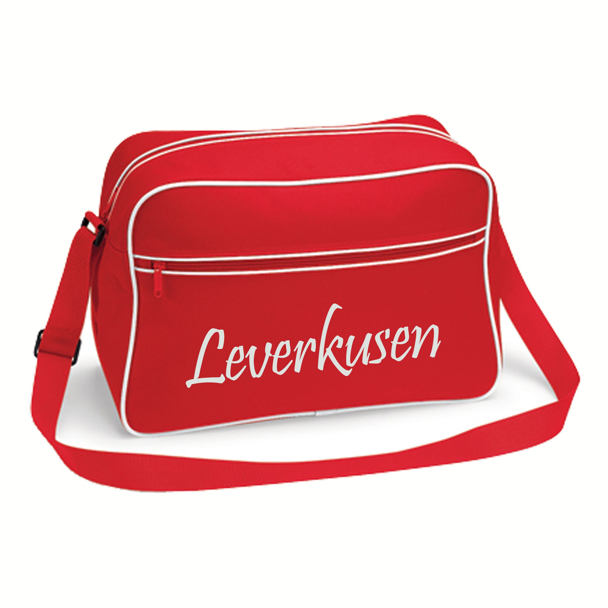 multifanshop® Retrotasche - Leverkusen - Schriftzug - Druck weiß