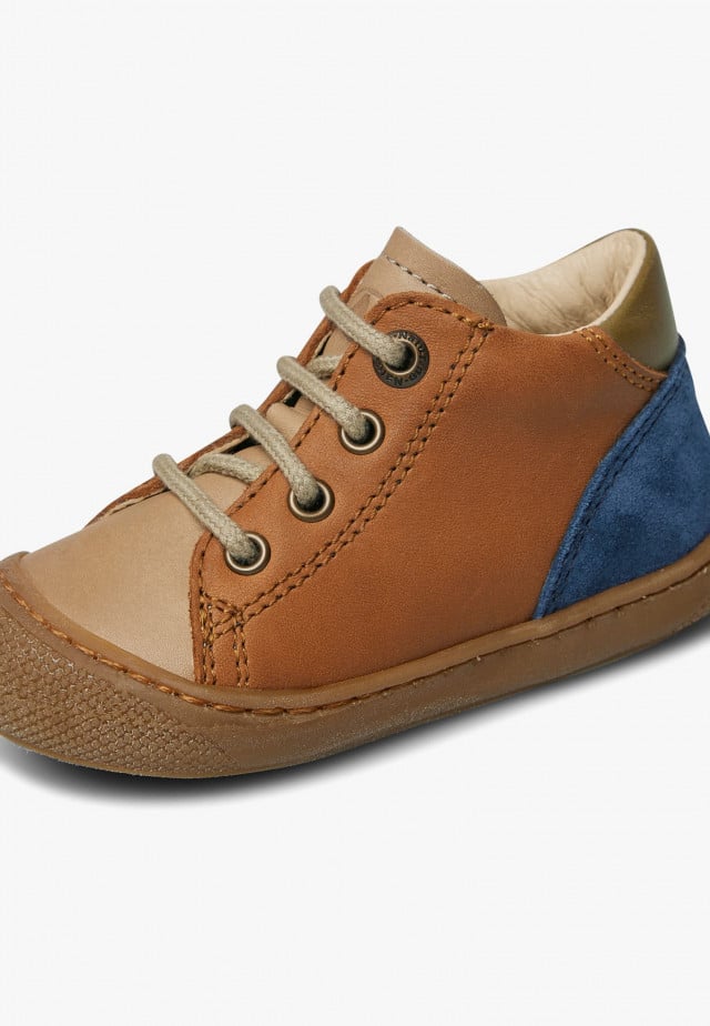 NATURINO ROMYLauflernschuhe aus Leder, Beige-Cognac