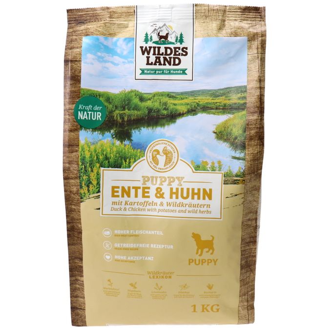 Puppy Futter Classic Ente & Huhn mit Kartoffel (1kg), 1kg von Wildes Land