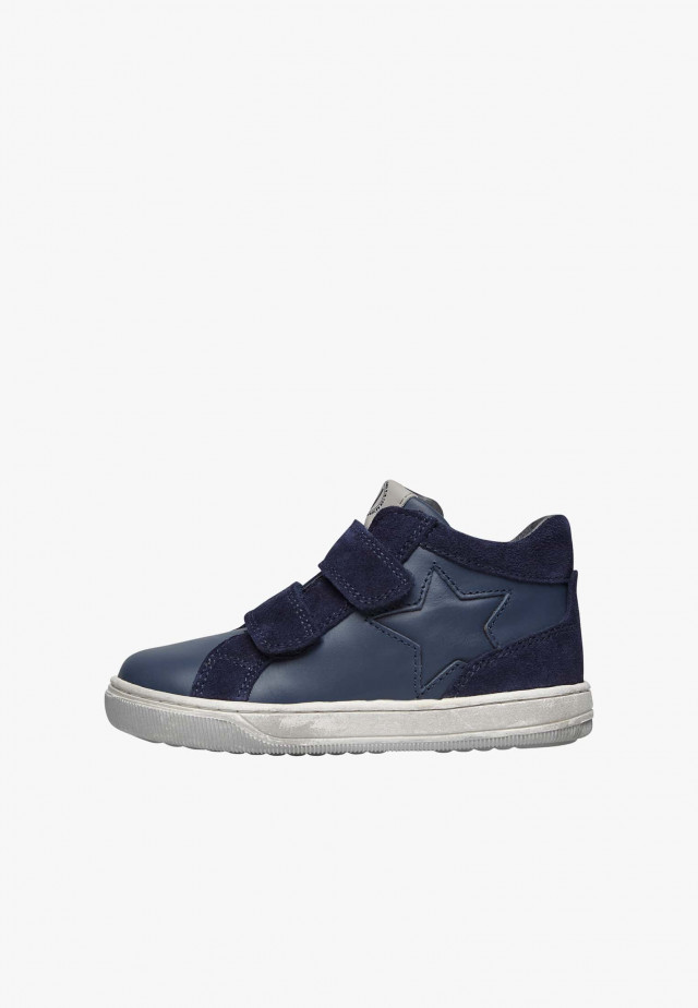 NATURINO CLAY STAR VL.Sneakers aus Veloursleder und Leder, Marineblau