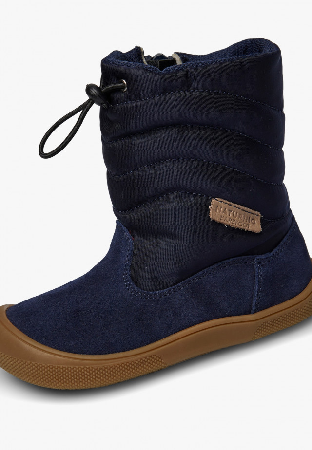 NATURINO BISQUI ZIP WPBarfußstiefel aus Leder und Stoff, Marineblau