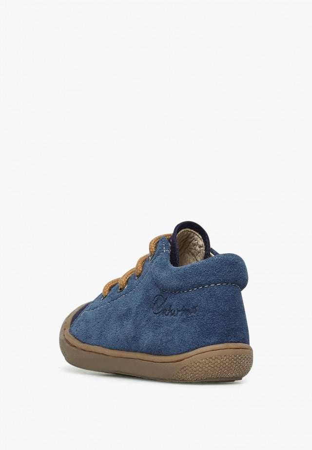 NATURINO COCOONLauflernschuhe aus Veloursleder, Marineblau-Dunkelblau