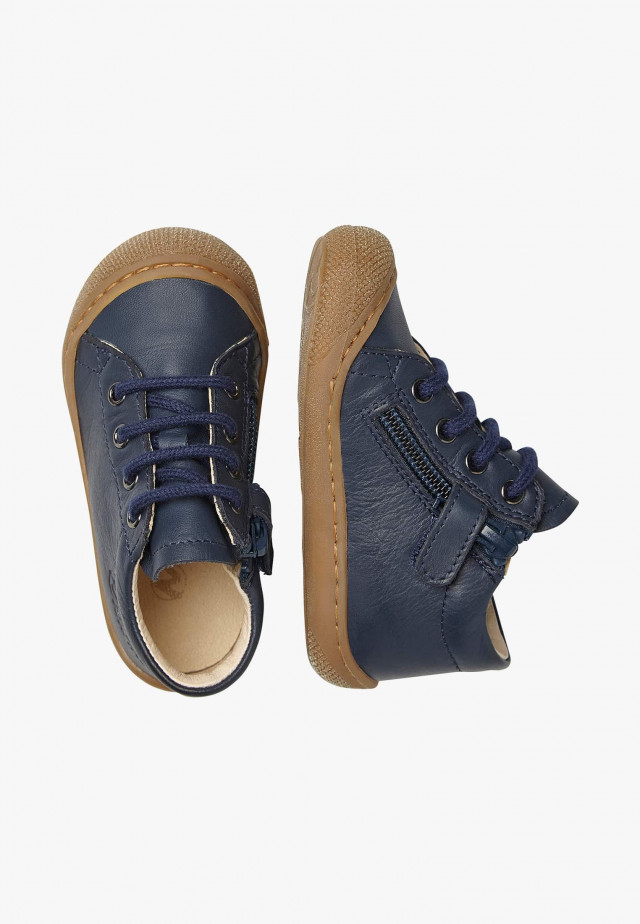 NATURINO COCOON ZIPLauflernschuhe aus Nappaleder mit Reißverschluss, Marineblau
