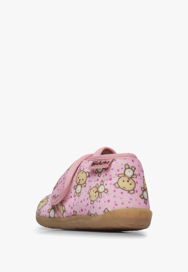 NATURINO HOMEHausschuhe aus Stoff mit Bärchen, Rosa