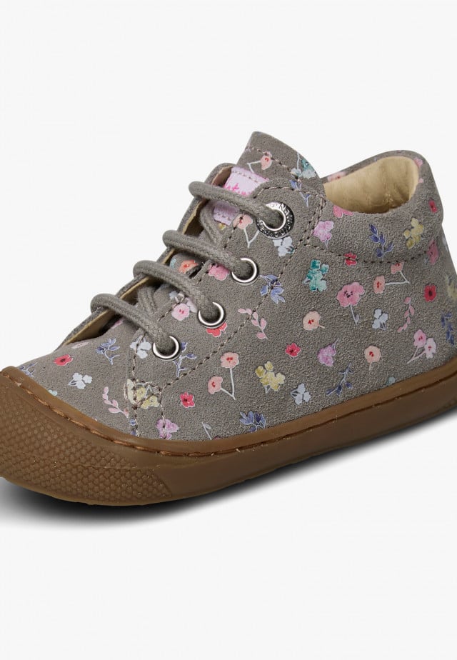 NATURINO COCOONLauflernschuhe aus Veloursleder, Dunkelgrau