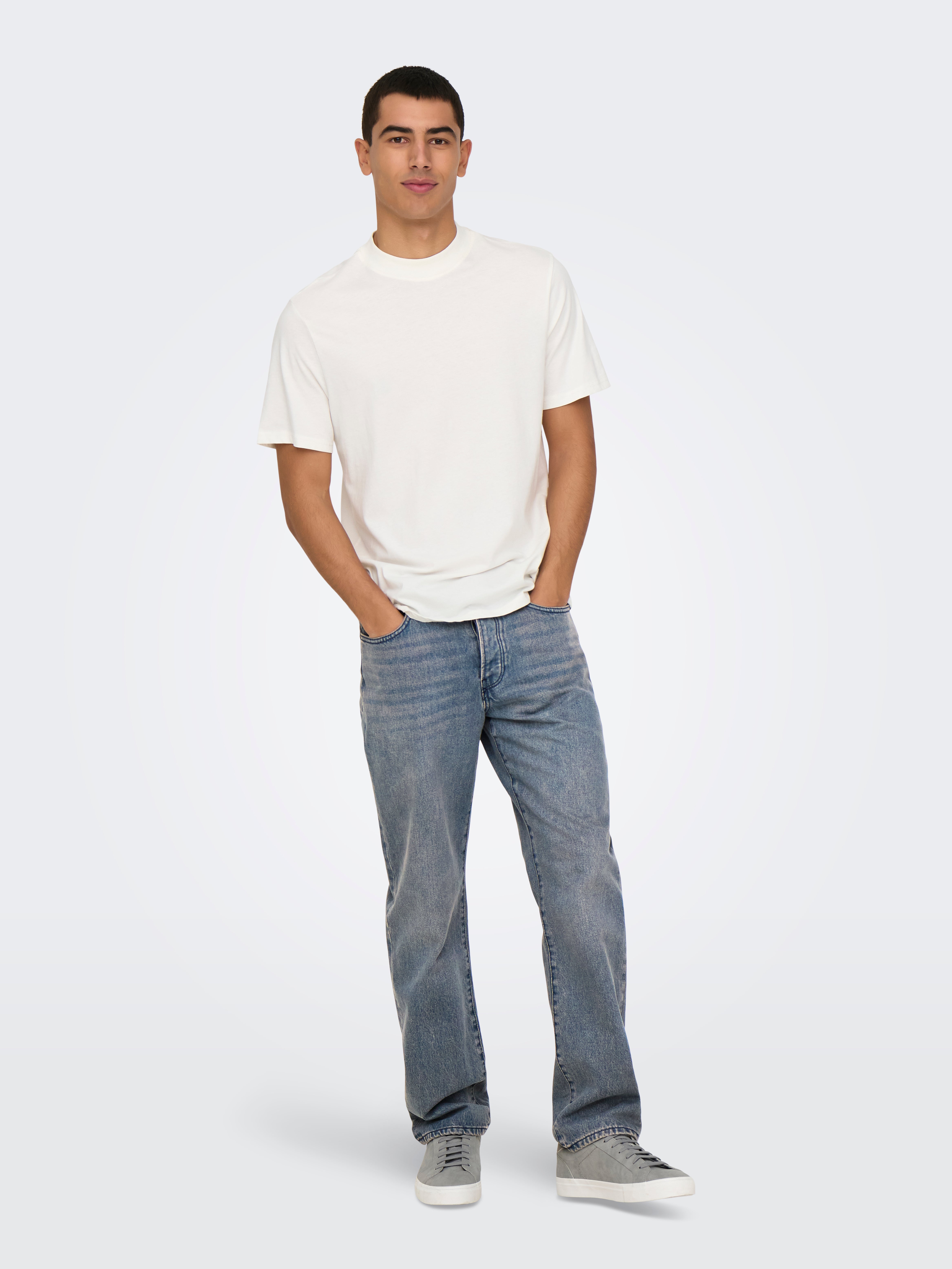 ONSEDGE Mittlere Taille Gerade geschnitten Jeans Special Blue Grey Denim