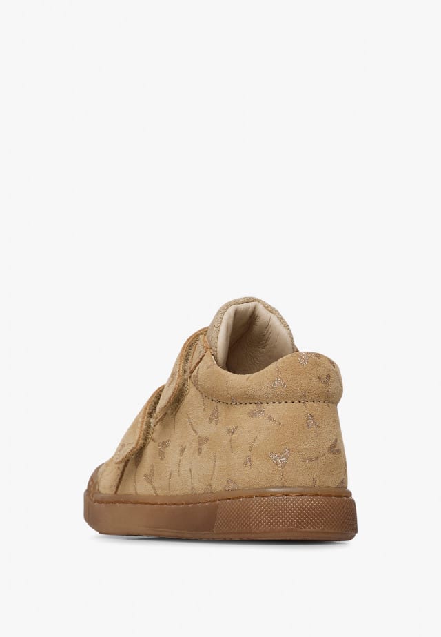 NATURINO DORD VLSneakers aus Veloursleder mit Glitzerherz-Print, Beige-Platin