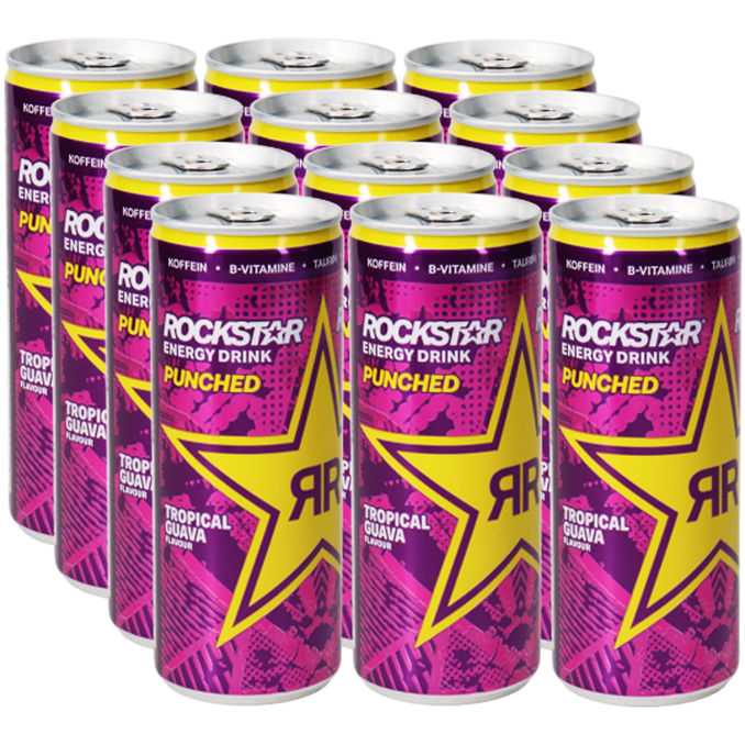 Rockstar Punched Tropical Guava, 12er Pack (EINWEG) zzgl. Pfand, 12x 0,25l von Rockstar