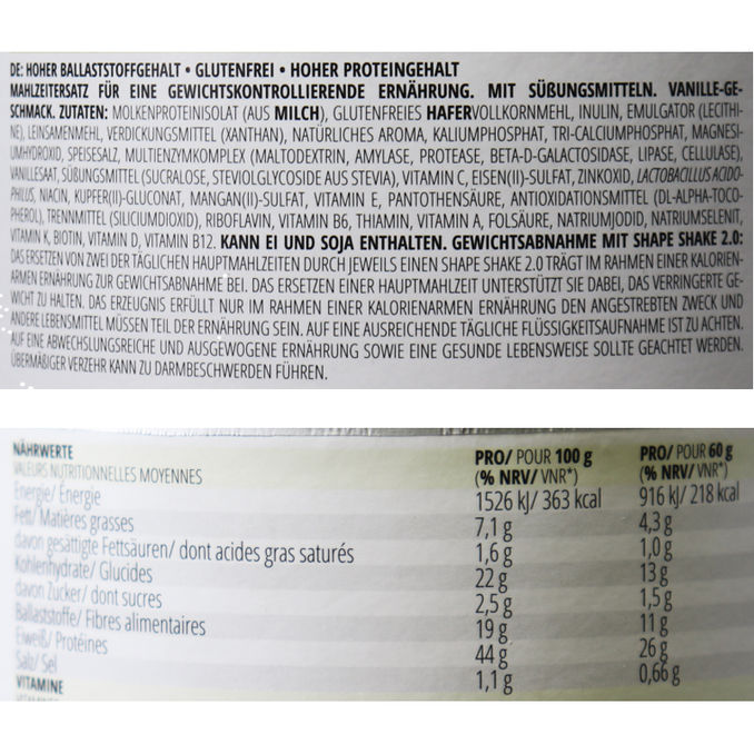 Shape Shake 2.0 Vanilla, 420g von Foodspring