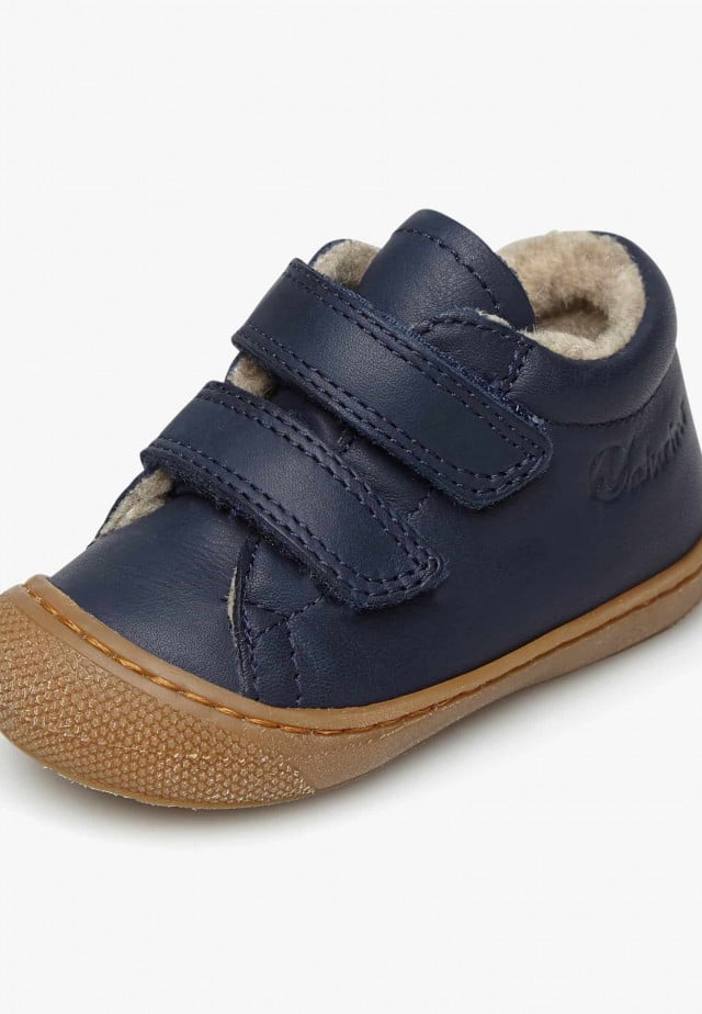 NATURINO COCOON VLLauflernschuhe aus Nappaleder mit Wollfutter, Dunkelblau