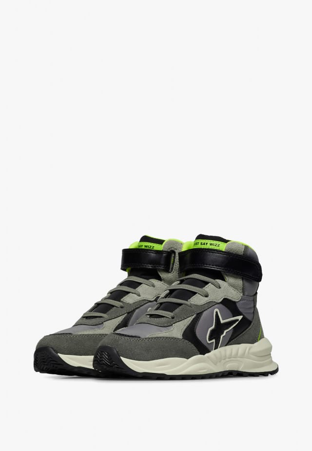 CHEWINGUM JUNIOR HIGH VL.Sneakers aus Leder und technischem Gewebe, Anthrazit
