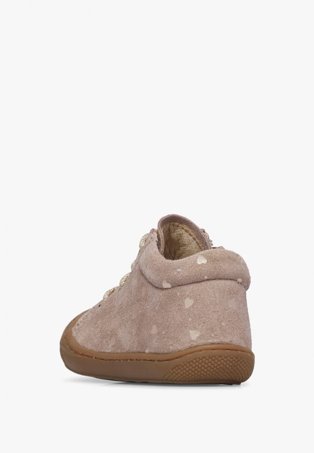 NATURINO COCOON ZIPLauflernschuhe aus Veloursleder mit Reißverschluss, Taupe