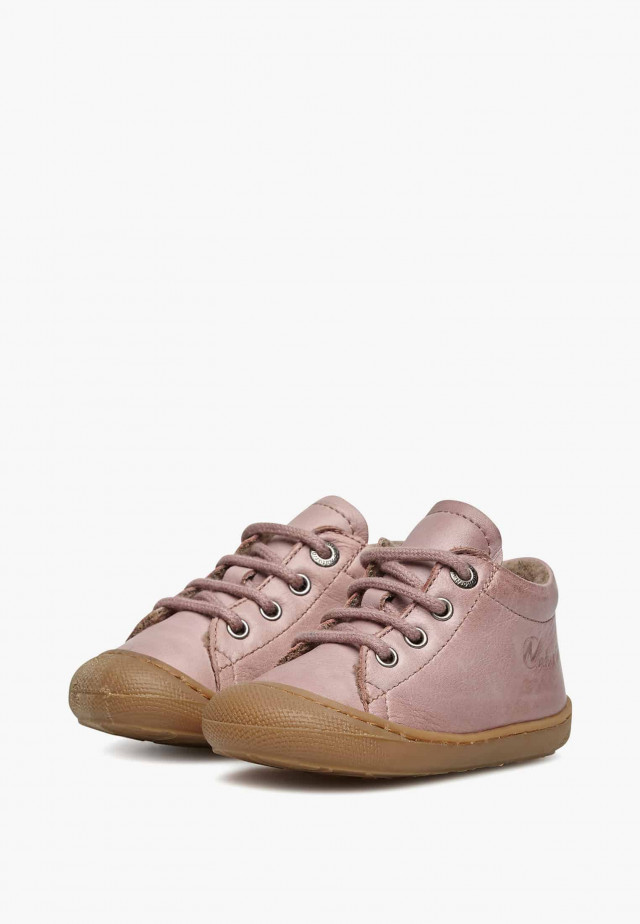 NATURINO COCOONLauflernschuhe aus Leder mit Wollfutter, Altrosa