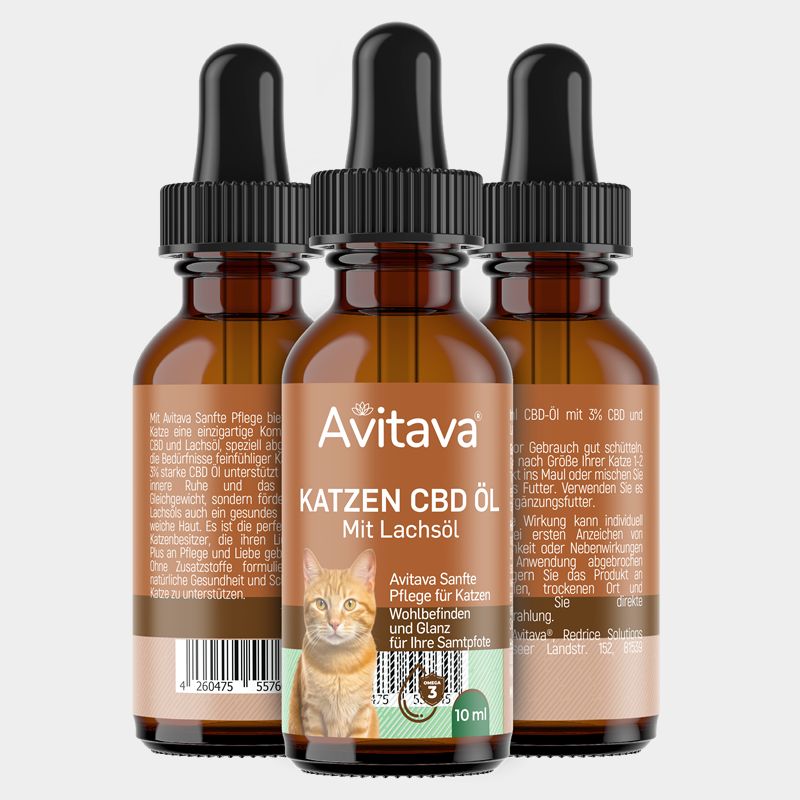 Avitava - CBD Vollspektrum Tropfen Katze mit Lachsöl