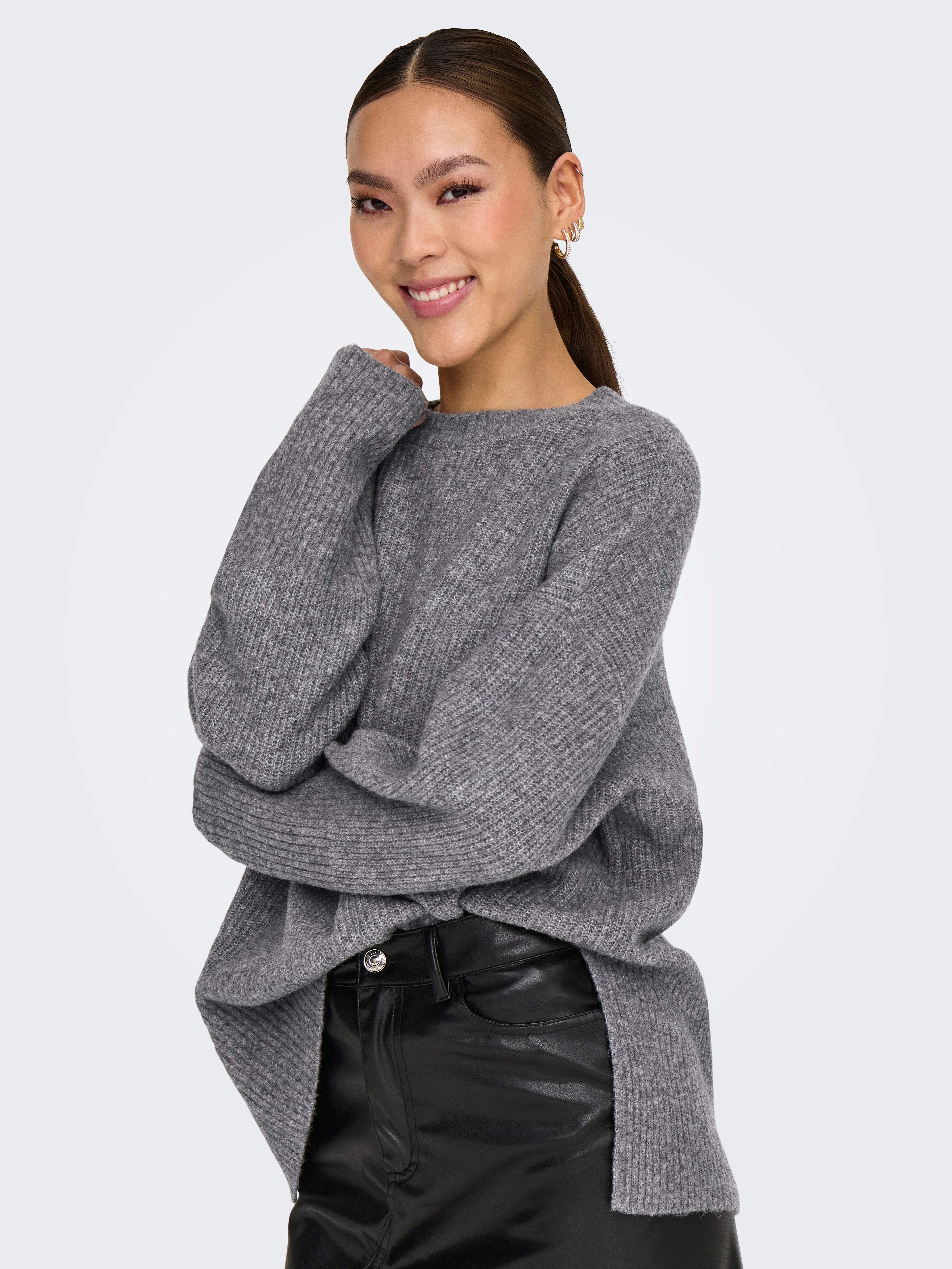 ONLALPHA Strickpullover Medium Grey Melange