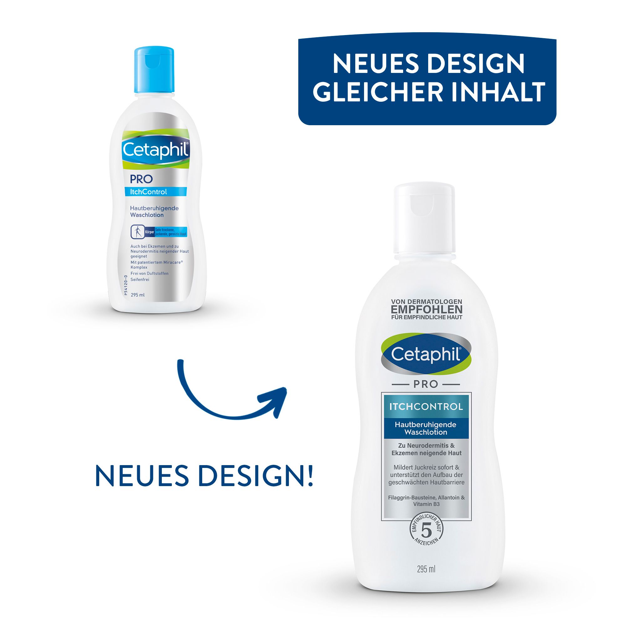 CETAPHIL PRO ItchControl Hautberuhigende Waschlotion für trockene, juckende Haut + Cetaphil Pro ItchControl Repair Sensitive Handcreme GRATIS