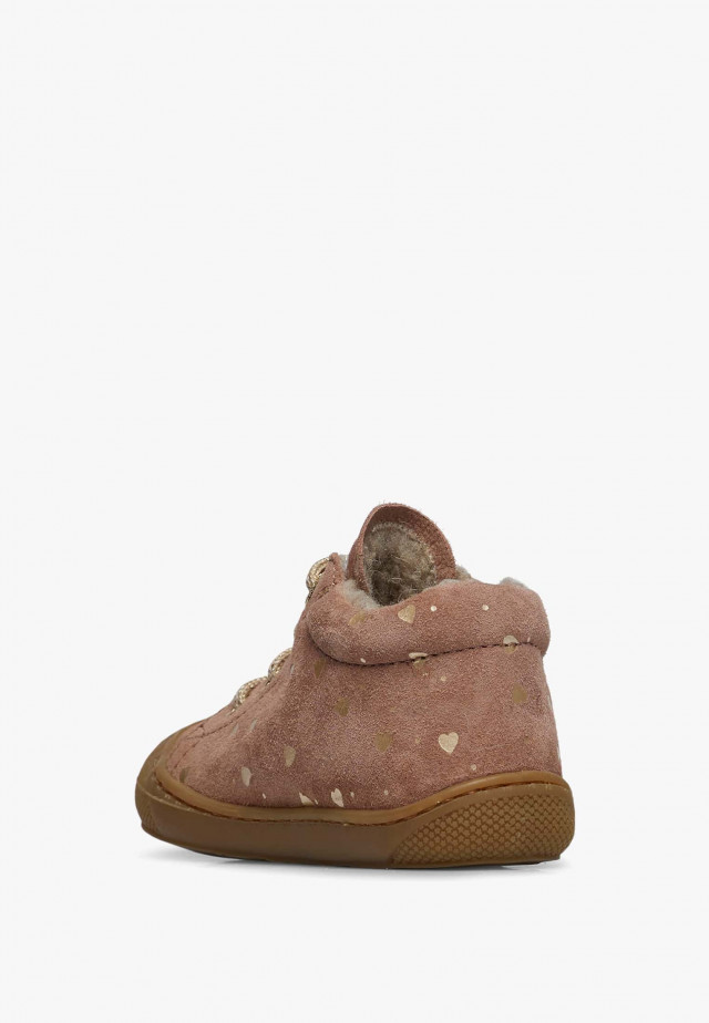 NATURINO COCOONLauflernschuhe aus Veloursleder, Puderrosa