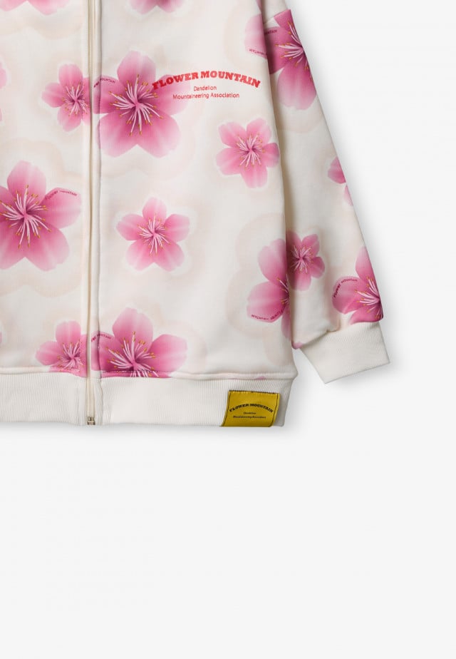 REN-FLOWERSweatshirt, Weiß-Rosa