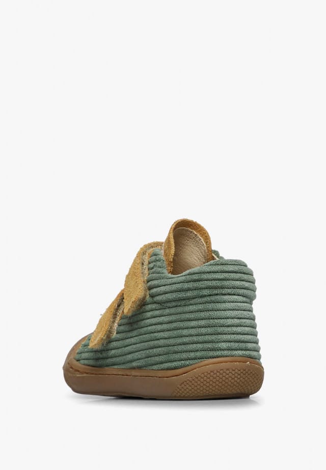 NATURINO COCOON VLLauflernschuhe aus Veloursleder, Grün-Kürbis