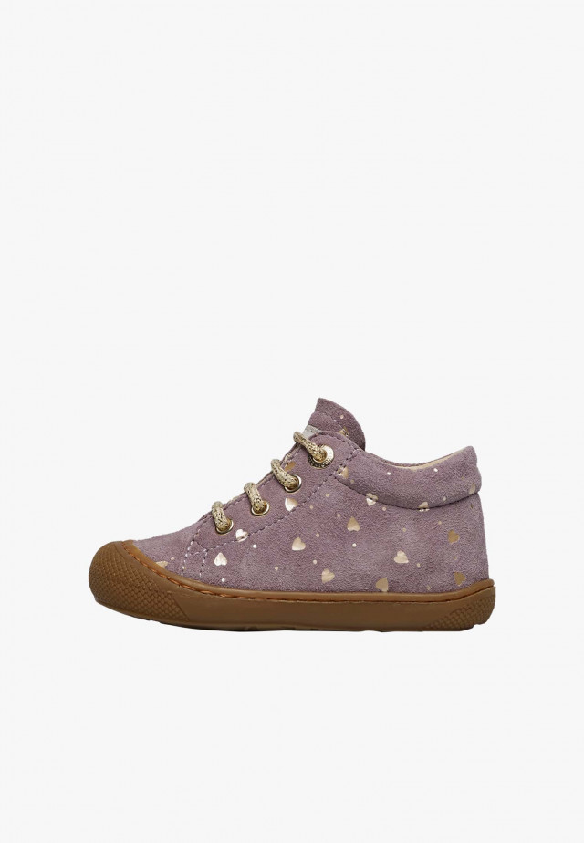 NATURINO COCOONLauflernschuhe aus Veloursleder, Rosa