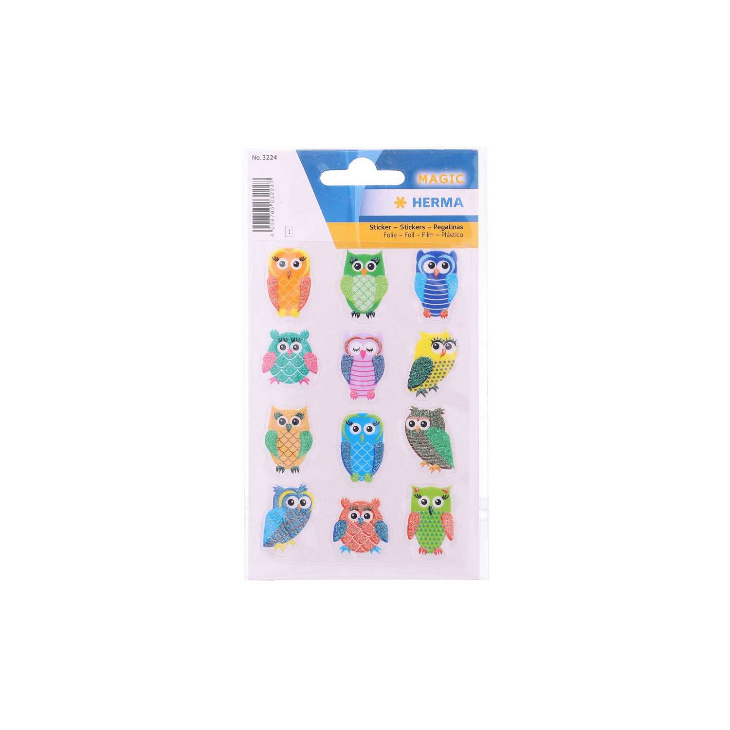 Herma Magic Sticker Eulen glittery