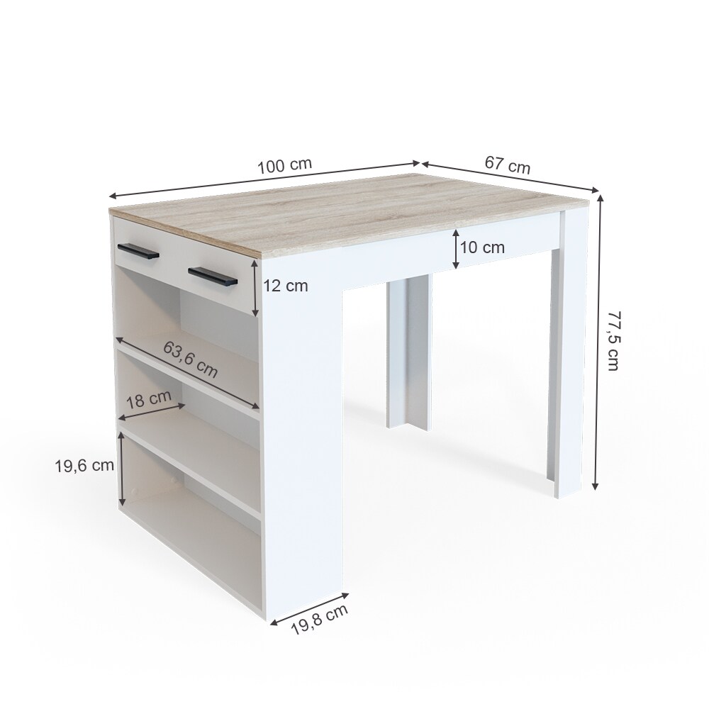 Vicco Bartisch Repose Stehtisch Loungetisch Tresentisch Tisch Küchentisch Regal