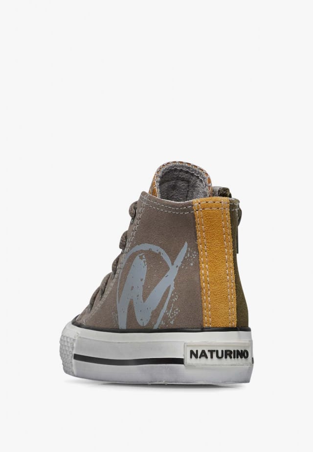 NATURINO YLFAS N.Knöchelschuhe aus Veloursleder, Militärgrün