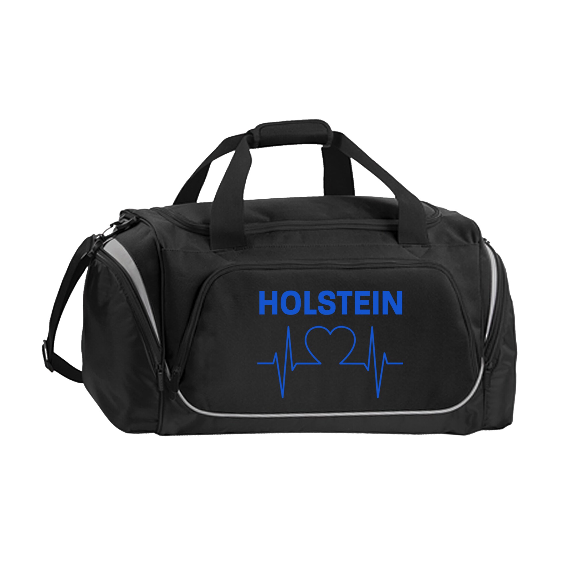 multifanshop® Sporttasche - Holstein - Herzschlag - Druck blau