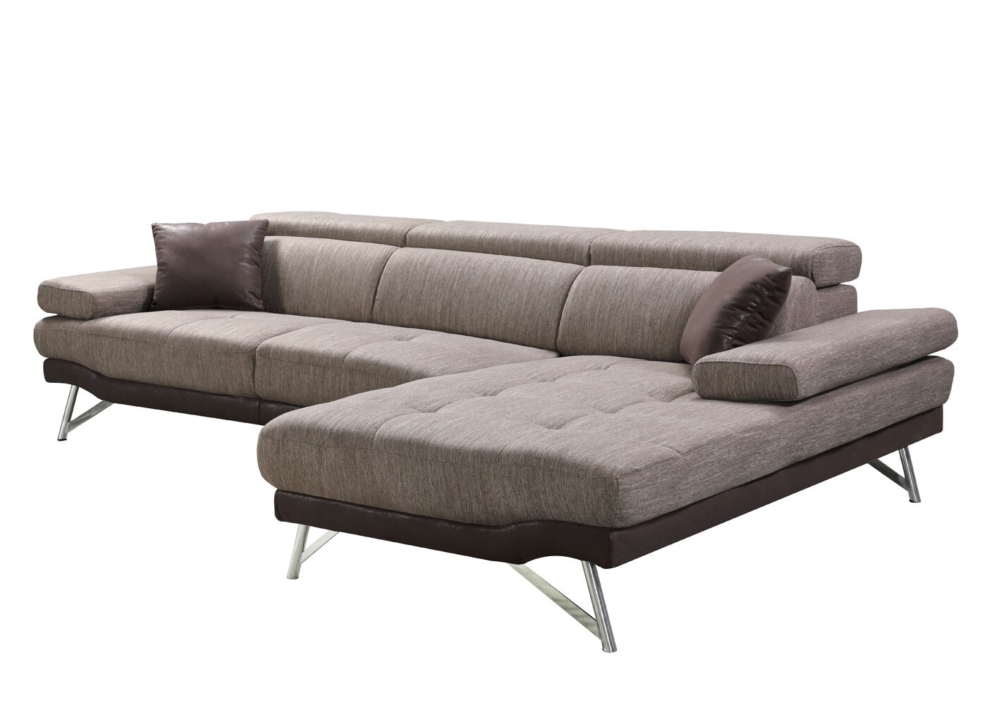 Sofa MCW-H92, Couch Ecksofa L-Form 3-Sitzer, Liegefläche 300cm ~ rechts, braun