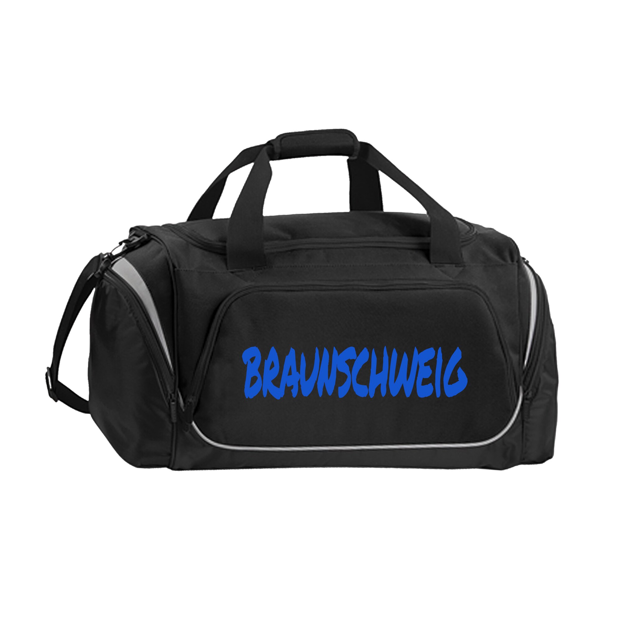 multifanshop® Sporttasche - Braunschweig - Textmarker - Druck blau