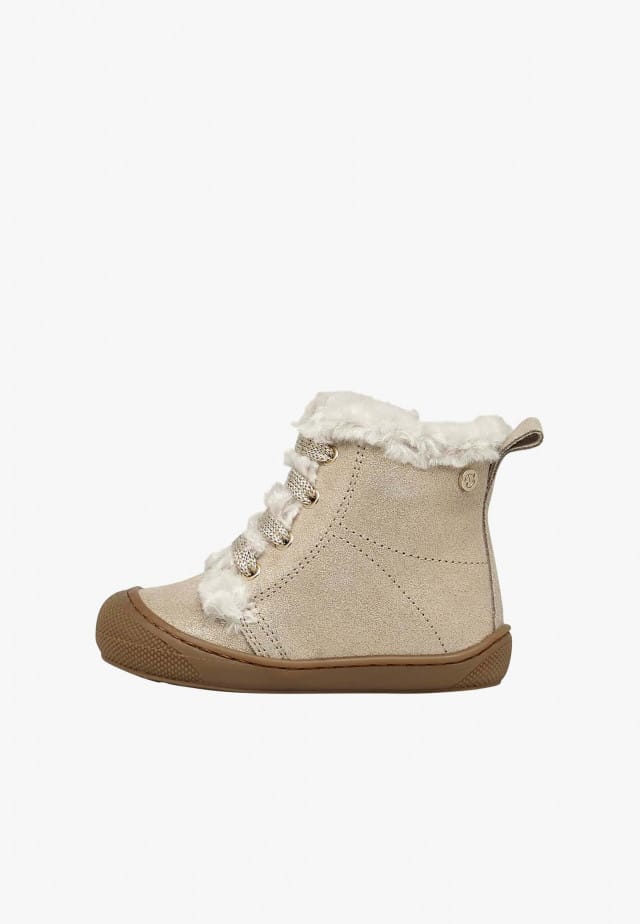 NATURINO BEBAYStiefeletten aus Veloursleder und Wolle, Platin