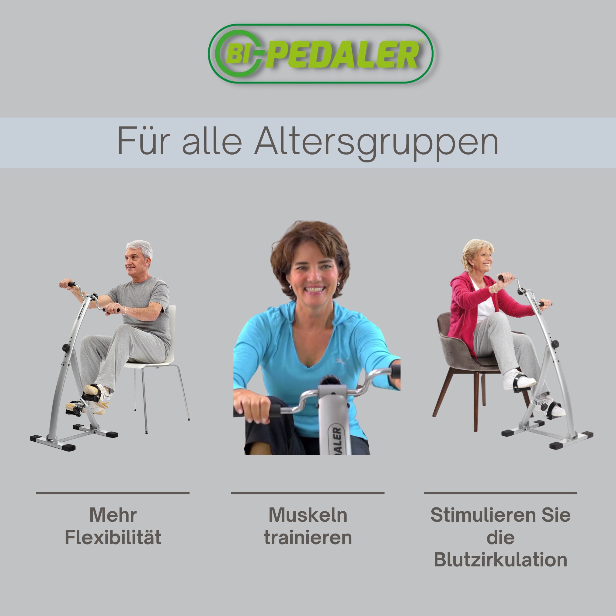Gymform® Bewegungstrainer für Senioren klappbar - Fitnessgerät Bi Pedaler