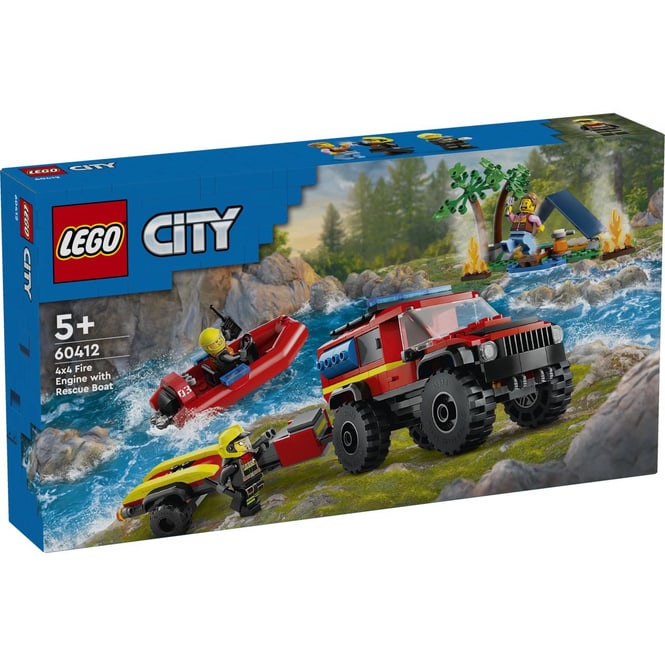 LEGO® City Fire 60412 - Feuerwehrgeländewagen mit Rettungsboot