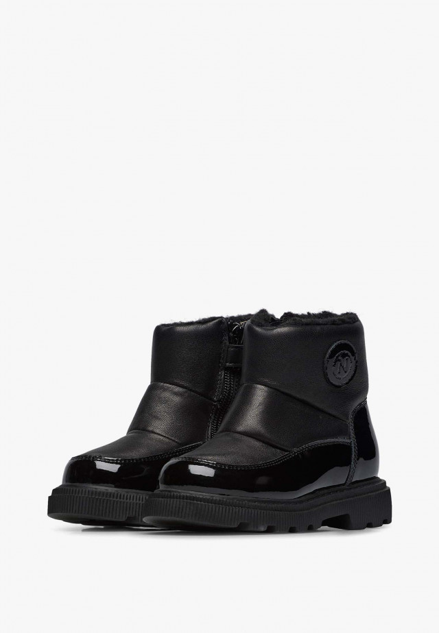 NATURINO GHITAStiefeletten aus Leder und Lackleder, Schwarz