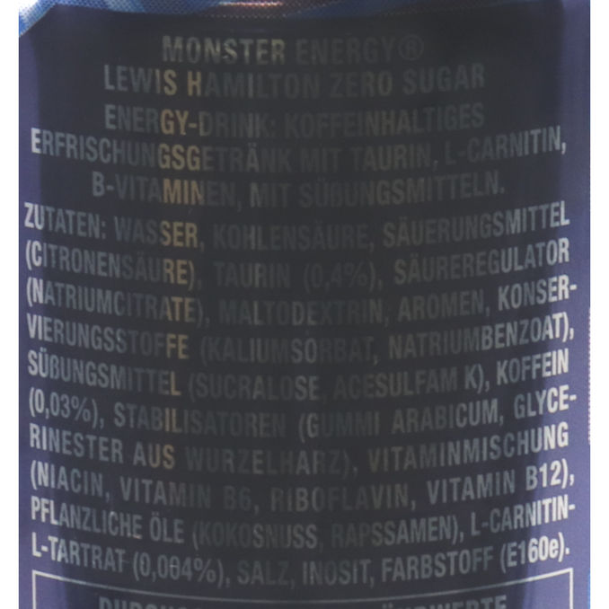 Monster Energy Lewis Hamilton Zero, 12er Pack (EINWEG) zzgl. Pfand, 12x 500ml von Monster