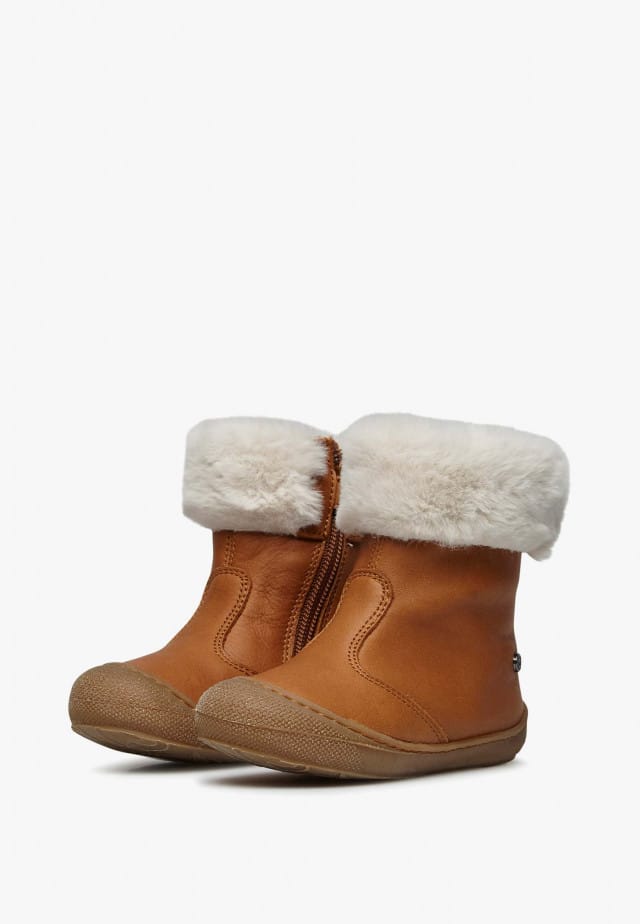 NATURINO DORDYStiefeletten aus Leder und Wolle, Braun