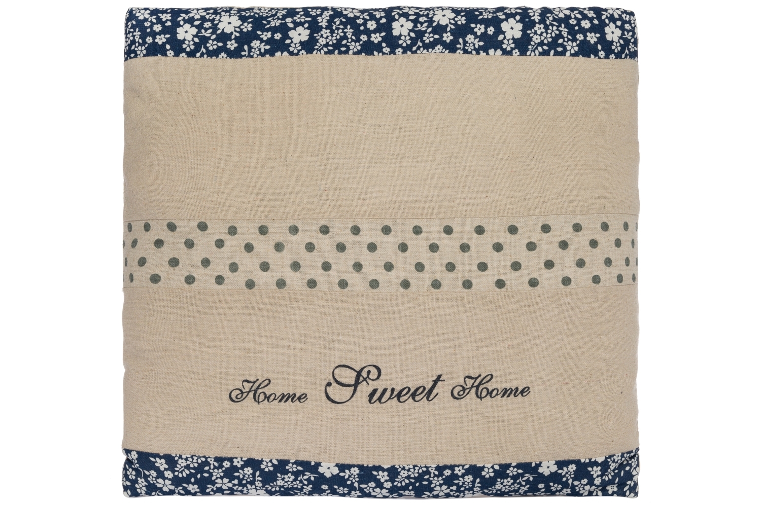Kissen HOME SWEET HOME - beige-blau - 40x40 cm