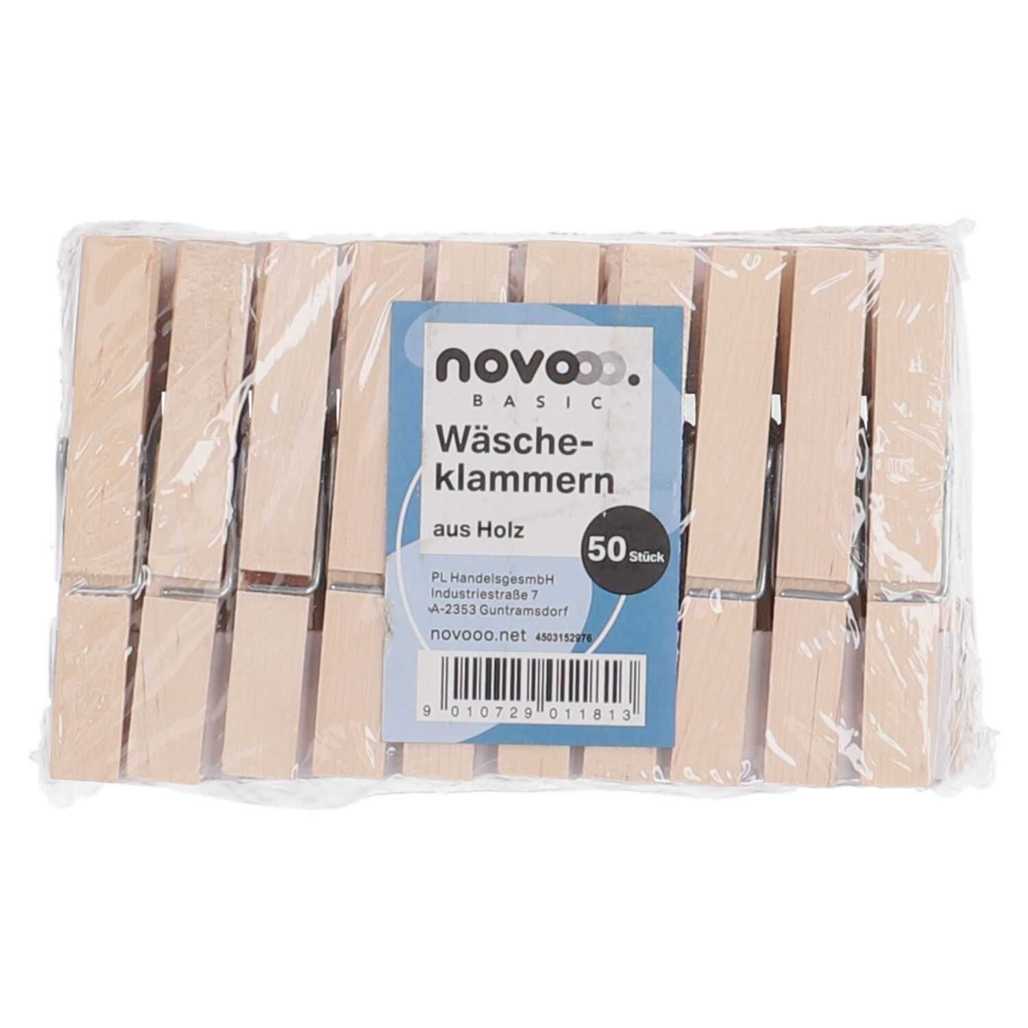 novooo Wäscheklammern 50er Holz