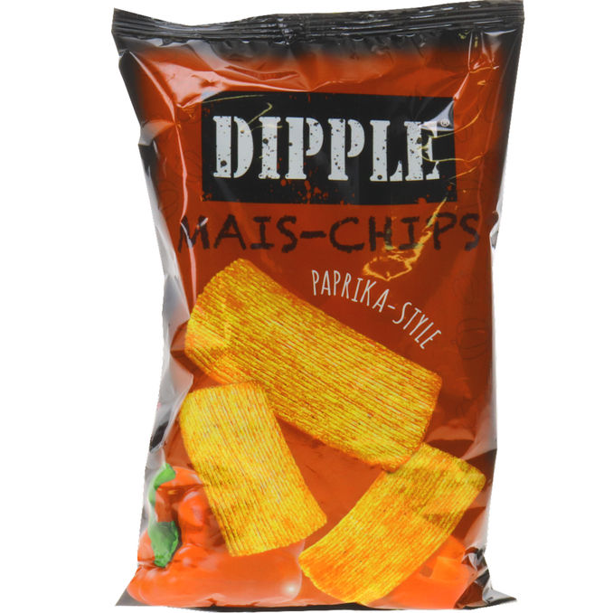 Mais-Chips Paprika, 90g von Dipple