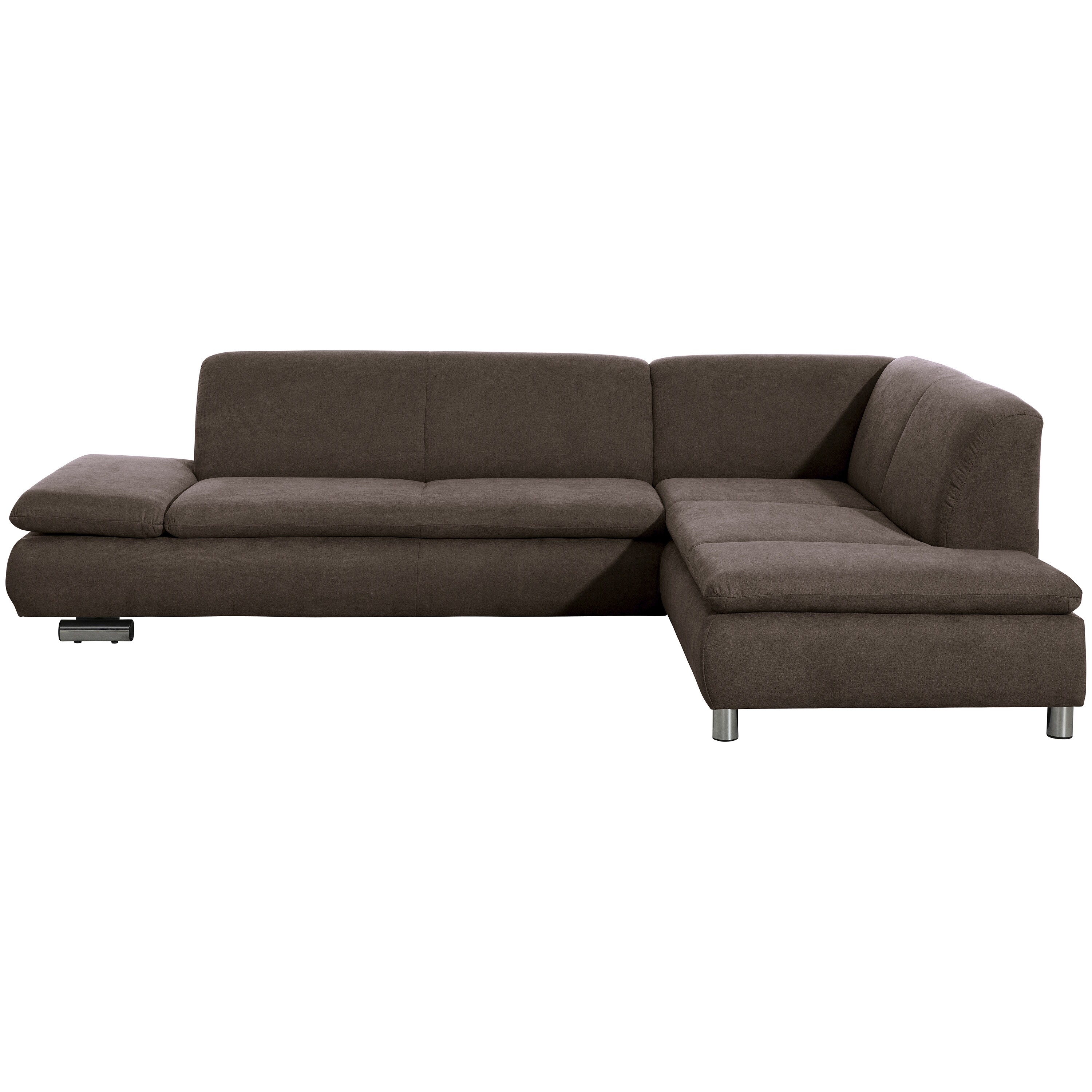 Max Winzer Terrence Sofa 2,5-Sitzer links mit Ecksofa rechts Flachgewebe schoko